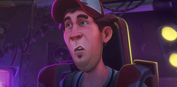 Movie still from “Love, Death & Robots” (2019), created by Tim Miller – Close Up shot, Low angle