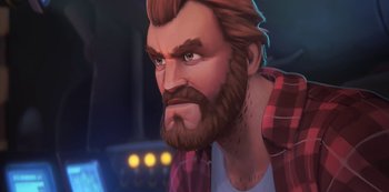 Movie still from “Love, Death & Robots” (2019), created by Tim Miller – Close Up shot, Over the shoulder angle