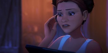 Movie still from “Love, Death & Robots” (2019), created by Tim Miller – Close Up shot, Over the shoulder angle