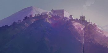 Movie still from “Love, Death & Robots” (2019), created by Tim Miller – Extreme Wide shot, Low angle