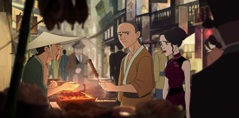 Movie still from “Love, Death & Robots” (2019), created by Tim Miller – Medium shot, Over the shoulder angle