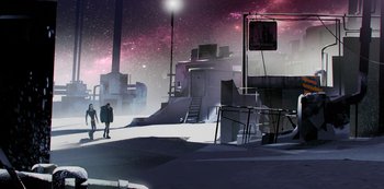 Movie still from “Love, Death & Robots” (2019), created by Tim Miller – Extreme Wide shot, Low angle