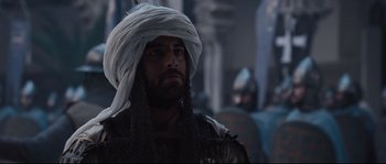 Movie still from “Kingdom of Heaven” (2005), directed by Ridley Scott – Close Up shot, Over the shoulder angle