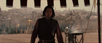 Movie still from “Kingdom of Heaven” (2005), directed by Ridley Scott – Medium shot, Over the shoulder angle