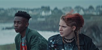 Movie still from “Marianne” (2019), created by Samuel Bodin – Close Up shot, Over the shoulder angle