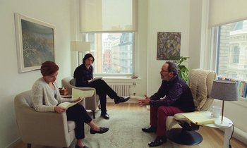 Movie still from “Marriage Story” (2019), directed by Noah Baumbach – Wide shot, High angle