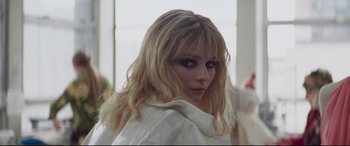 Movie still from “Last Night in Soho” (2021), directed by Edgar Wright – A person with long hair; Close Up shot, Low angle