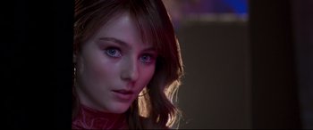 Movie still from “Last Night in Soho” (2021), directed by Edgar Wright – A woman's face in the dark; Close Up shot, Low angle