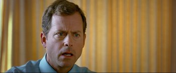 Movie still from “Little Miss Sunshine” (2006), directed by Jonathan Dayton – A person with his mouth wide open; Close Up shot, Over the shoulder angle