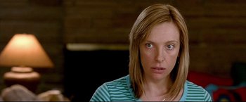 Movie still from “Little Miss Sunshine” (2006), directed by Jonathan Dayton – A person wearing a striped shirt; Close Up shot, Over the shoulder angle