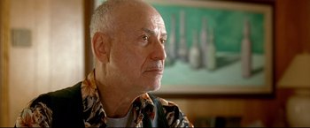 Movie still from “Little Miss Sunshine” (2006), directed by Jonathan Dayton – An older man is looking into the distance; Close Up shot, Low angle