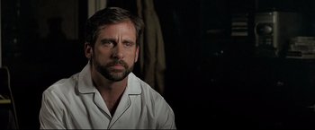 Movie still from “Little Miss Sunshine” (2006), directed by Jonathan Dayton – A person wearing a white shirt; Close Up shot, Over the shoulder angle