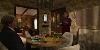 Movie still from “Love & Death” (2023), directed by Clark Johnson – Wide shot, Over the shoulder angle