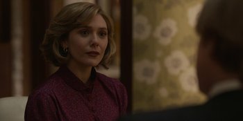 Movie still from “Love & Death” (2023), directed by Clark Johnson – Close Up shot, Over the shoulder angle