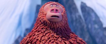 Movie still from “Missing Link” (2019), directed by Chris Butler – A character from the movie ice age : collision course; Close Up shot, Low angle