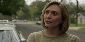 Movie still from “Love & Death” (2023), directed by Clark Johnson – Close Up shot, Over the shoulder angle