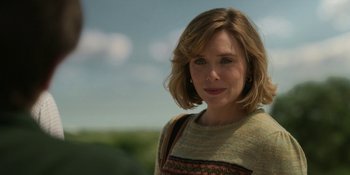 Movie still from “Love & Death” (2023), directed by Clark Johnson – Close Up shot, Over the shoulder angle