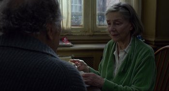 Movie still from “Amour” (2012), directed by Michael Haneke – Close Up shot, Over the shoulder angle
