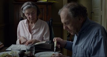 Movie still from “Amour” (2012), directed by Michael Haneke – Medium shot, High angle