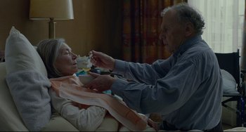 Movie still from “Amour” (2012), directed by Michael Haneke – Medium shot, Over the shoulder angle