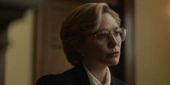 Movie still from “Love & Death” (2023), directed by Clark Johnson – Close Up shot, Low angle