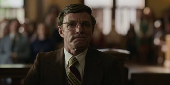 Movie still from “Love & Death” (2023), directed by Clark Johnson – Close Up shot, Low angle