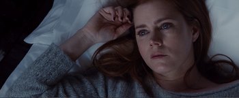 Movie still from “Nocturnal Animals” (2016), directed by Tom Ford – A person laying on the ground; Close Up shot, Overhead angle