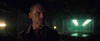 Movie still from “Mission: Impossible - Fallout” (2018), directed by Christopher McQuarrie – A person wearing a suit and tie; Close Up shot, Low angle