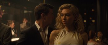 Movie still from “Mission: Impossible - Fallout” (2018), directed by Christopher McQuarrie – A man and a woman standing next to each other; Close Up shot, Over the shoulder angle