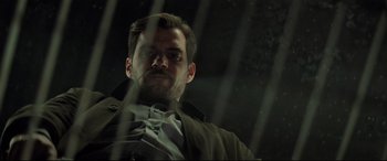 Movie still from “Mission: Impossible - Fallout” (2018), directed by Christopher McQuarrie – A person wearing a jacket; Close Up shot, Low angle