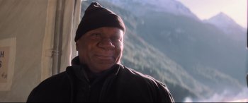 Movie still from “Mission: Impossible - Fallout” (2018), directed by Christopher McQuarrie – A person wearing a jacket and a hat; Close Up shot, High angle