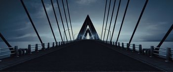 Movie still from “1917” (2019), directed by Sam Mendes – A view of a bridge from the ground up; Extreme Wide shot, Low angle