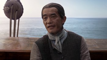 Movie still from “Outlander” (2014), created by Ronald D. Moore – Close Up shot, Over the shoulder angle