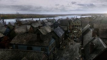 Movie still from “Outlander” (2014), created by Ronald D. Moore – Extreme Wide shot, High angle