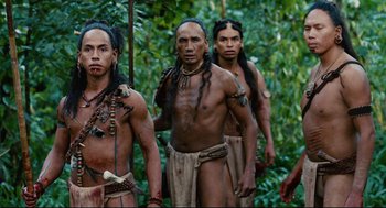 Movie still from “Apocalypto” (2006), directed by Mel Gibson – Medium shot, Low angle