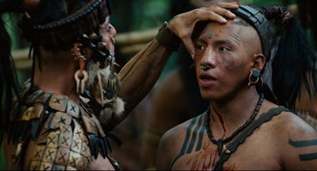Movie still from “Apocalypto” (2006), directed by Mel Gibson – Close Up shot, Over the shoulder angle