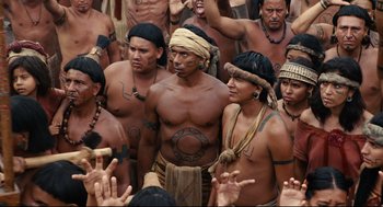 Movie still from “Apocalypto” (2006), directed by Mel Gibson – Medium shot, High angle
