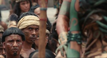 Movie still from “Apocalypto” (2006), directed by Mel Gibson – Close Up shot, Over the shoulder angle