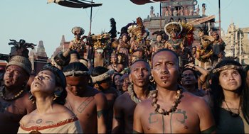 Movie still from “Apocalypto” (2006), directed by Mel Gibson – Medium shot, Low angle