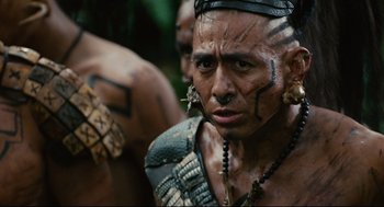 Movie still from “Apocalypto” (2006), directed by Mel Gibson – Close Up shot, Over the shoulder angle