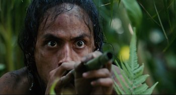 Movie still from “Apocalypto” (2006), directed by Mel Gibson – Extreme Close Up shot, Low angle