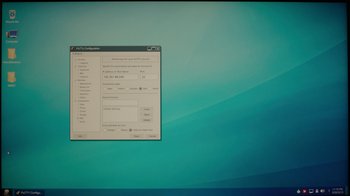 Movie still from “Mr. Robot” (2015), created by Sam Esmail – A computer screen with a computer settings screen; Extreme Wide shot, High angle
