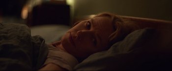 Movie still from “Penguin Bloom” (2020), directed by Glendyn Ivin – A person laying in a bed; Close Up shot, Over the shoulder angle