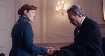Movie still from “Phantom Thread” (2017), directed by Paul Thomas Anderson – Medium shot, Low angle