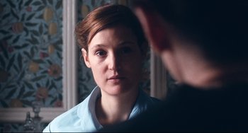 Movie still from “Phantom Thread” (2017), directed by Paul Thomas Anderson – Close Up shot, Over the shoulder angle