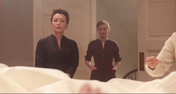 Movie still from “Phantom Thread” (2017), directed by Paul Thomas Anderson – Medium shot, Low angle