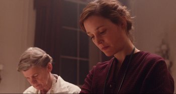 Movie still from “Phantom Thread” (2017), directed by Paul Thomas Anderson – Medium shot, Low angle