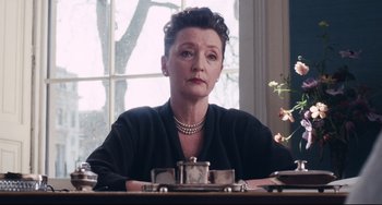 Movie still from “Phantom Thread” (2017), directed by Paul Thomas Anderson – Medium shot, Low angle