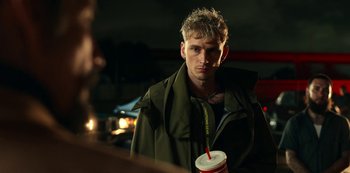 Movie still from “Project Power” (2020), directed by Henry Joost – Close Up shot, Over the shoulder angle