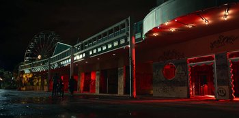 Movie still from “Project Power” (2020), directed by Henry Joost – Extreme Wide shot, Low angle